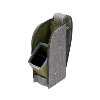 Detecool Pen Case Grey standing open with inner compartments – Shibuya Stationery