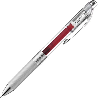 Pentel EnerGel Infree Gel Pens - Burgundy ink - Clear Shaft 0.4mm