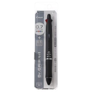 Pilot Dr.Grip 4+1 0.7 & 0.5 Acro Ink Multi Pen in packaging - Black - Shibuya Stationery