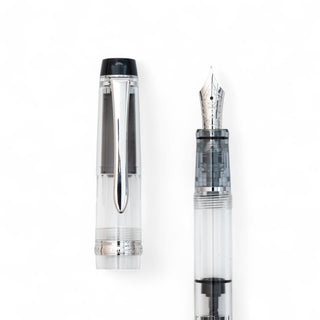 Pilot Custom Heritage 92 Fountain Pen Clear Fine nib uncapped showing transparent barrel – Shibuya Stationery