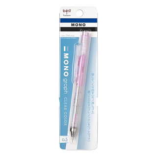 Tombow Mono Graph Shaker Mechanical Pencil - Clear Pink Shaft - 0.5mm
