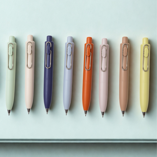 Uni ball One P Black Ink Gel Pen full set of colors lined up- Shibuya Stationery