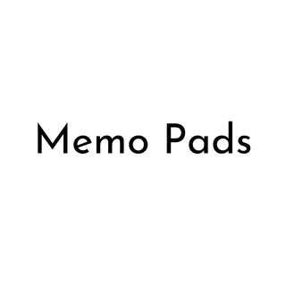 Hero image for Memo Pads collection with white background and text