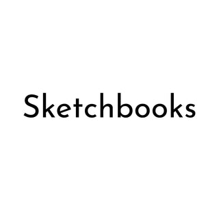 Hero image for Sketchbooks collection with white background and text