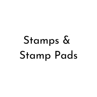 Hero image for Stamps & Stamp Pads collection with white background and text