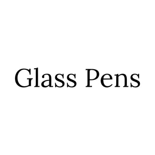 Hero image for Glass Pen collection with white background and text