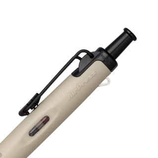 Close up of the rear barrel detail of the Airpress ballpoint pen in beige – Shibuya Stationery Store