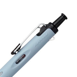Close up of the rear barrel detail of the Airpress ballpoint pen in blue grey – Shibuya Stationery Store