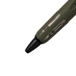 Close up of the pen tip of the Airpress ballpoint pen in khaki – Shibuya Stationery Store