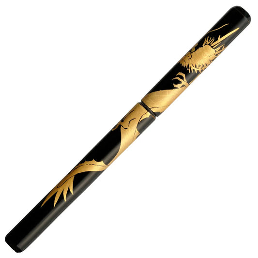 Akashiya-Fude Maki-e Brush Pen - dragon - lacquered - Black