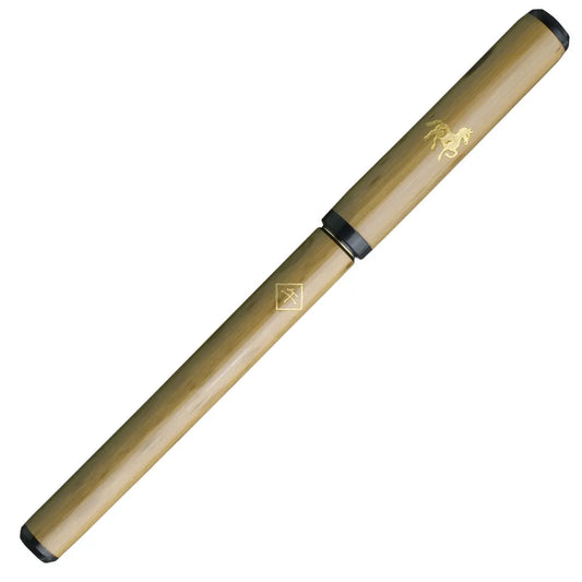 Akashiya-Fude Natural Bamboo Brush Pen - Horse / Paulownia Box