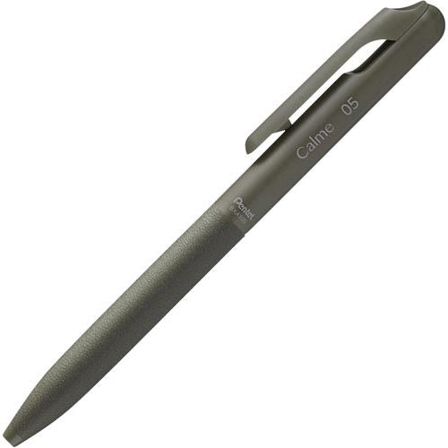 Pentel Calme Black Ink Ballpoint Pen - Khaki Shaft - 0.5mm