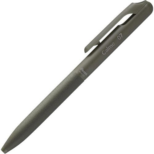 Pentel Calme Black Ink Ballpoint Pen - Khaki Shaft - 0.7mm