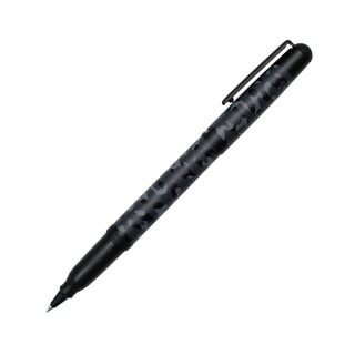 CR01 Ceramic Rollerball Pen Camouflage Black showing clip and body texture – Shibuya Stationery