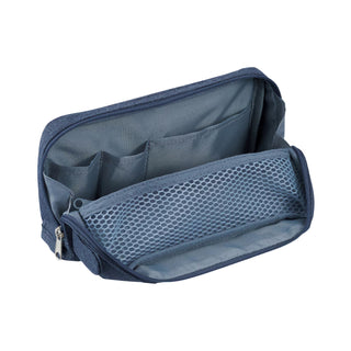 Cabaco Tool Pen Case Navy side view showing interior compartments – Shibuya Stationery