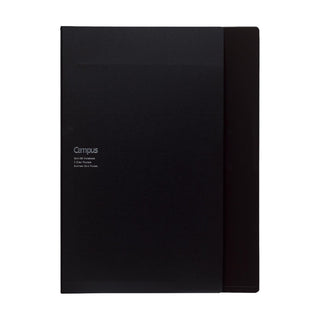 Kokuyo Campus Document Storage Notebook A4 Black front cover view - Shibuya Stationery