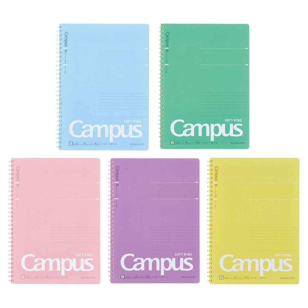Campus Soft Ring Notebook B5 (Dotted Rule 6mm) - 40 Sheets - 5 Color ...