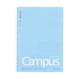 Campus Soft Ring Notebook B5 Blue cover front view – Shibuya Stationery