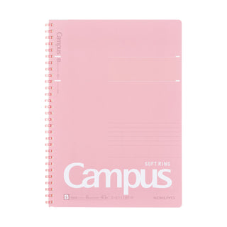 Campus Soft Ring Notebook B5 Pink cover front view – Shibuya Stationery