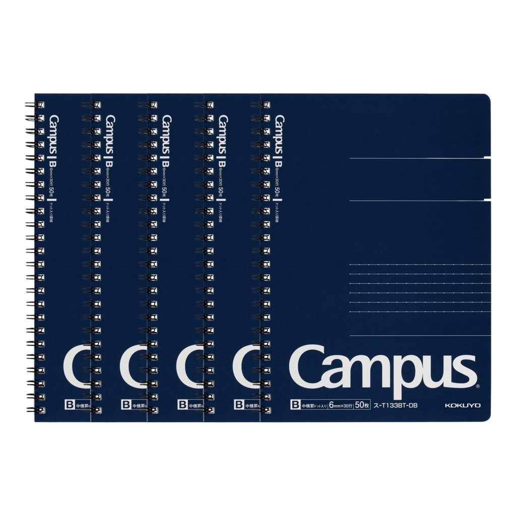 Campus Twin Ring Note A5 Dotted 6mm Dark Blue - 5 Pack | Shibuya ...