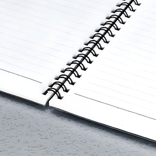 Campus Twin Ring Notebook Semi-B5 close-up of twin ring binding and lined paper – Shibuya Stationery