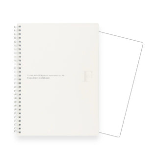 White FOB COOP spiral-bound notebook by Nippon Note in B5 size with plain sheet of paper displayed on a white background - Shibuya Stationery Store