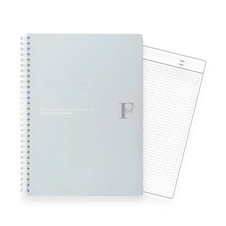 Nippon Note brand FOB COOP B5 style notebook in grey with a dotted rule piece of paper on a white background - Shibuya Stationery Store