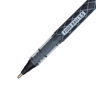 Fude Ballpoint Pen 1.5mm Black close-up of tip and patterned barrel – Shibuya Stationery