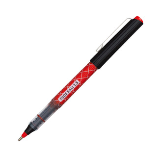 Fude Ballpoint Pen 1.5mm Red angled side view – Shibuya Stationery