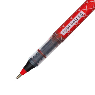 Fude Ballpoint Pen 1.5mm Red close-up of tip and patterned design – Shibuya Stationery