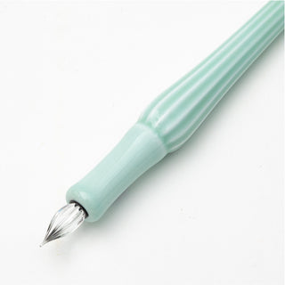 Arita Porcelain Glass Pen Celadon glass pen tip close-up – Shibuya Stationery