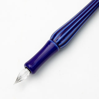 Arita Porcelain Glass Pen Lapis Lazuli Blue glass pen tip close-up – Shibuya Stationery