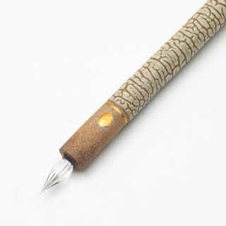 TAKEO Porcelain Glass Pen Large Kairagi (Crackle) tip and barrel close-up – Shibuya Stationery