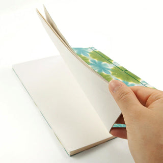 Hand-dyed Washi Guest Book Snowflake Dye Green page flipping shown - Shibuya Stationery