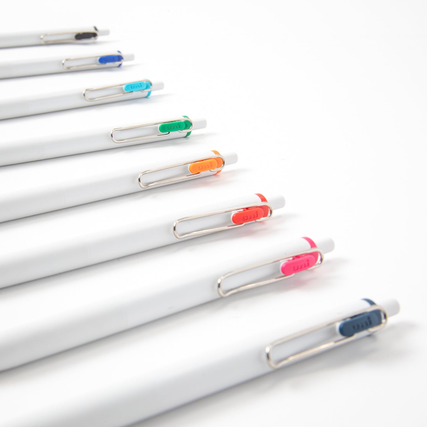 Mitsubishi Pencil Uniball Gel Ink 8 Color Ballpoint Pen Set - White Shaft - 0.38mm