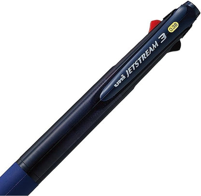 Uni Jetstream 3 Three Ink Multi Color Pen - Clear Navy - 0.38mm