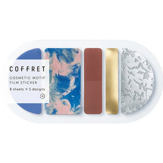 KING JIM Coffret Cosmetic Film Sticker - Round - Horizon Blue - 40 stickers