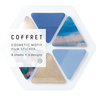 KING JIM Coffret Cosmetic Film Sticker - Triangle - Horizon Blue - 48 stickers