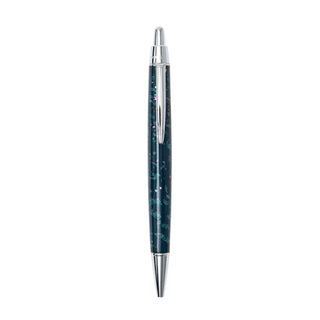 luxurious Japanese stationery Kara-nuri Ballpoint Pen in Royal Blue, crafted from pure malt oak barrel wood displayed on a white background - Shibuya Stationery Store