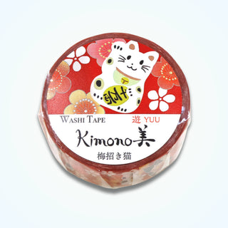 Kimono-bi - Plum Blossom Maneki Neko - Washi Tapes