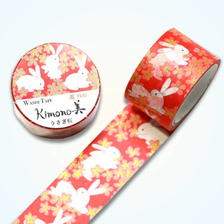 Kimono-bi - Rabbit Cherry Blossom (Large) - Washi Tapes