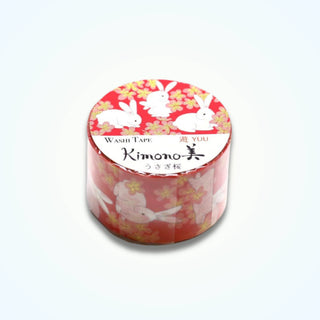 Kimono-bi - Rabbit Cherry Blossom (Large) - Washi Tapes