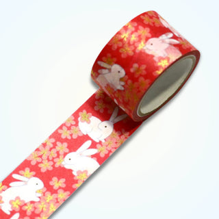 Kimono-bi - Rabbit Cherry Blossom (Large) - Washi Tapes