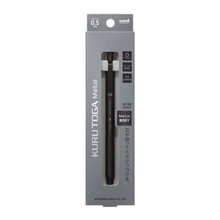 Kuru Toga Metal Mechanical Pencil 0.5mmni n Nocturne Black in its package - Shibuya Stationery Store