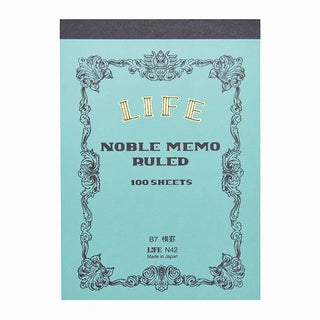 LIFE Noble Memo Notepad - B7 Ruled - 100 Sheets - Mint Green