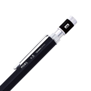 Mechanical Pencil Black retractable tip and clip close-up – Shibuya Stationery