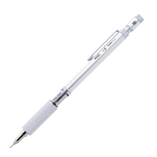 OHTO MS01 Mechanical Pencil Silver full view with knurled grip – Shibuya Stationery
