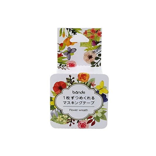 bande Masking Roll Sticker Washi Tapes - Flower Wreath - 200 stickers