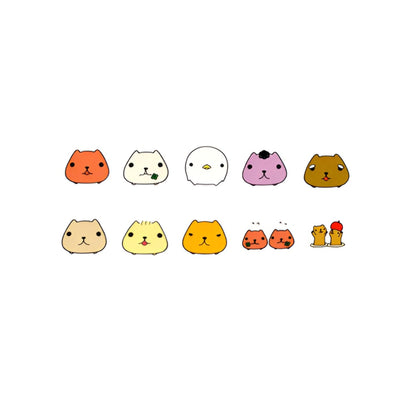 bande Masking Roll Sticker Washi Tapes - Capybara - 156 stickers