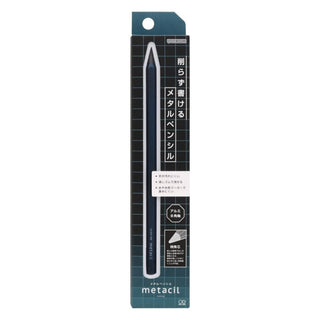 Sun-Star Metacil metal pencil in metallic blue in package on a white background – Shibuya Stationery Store